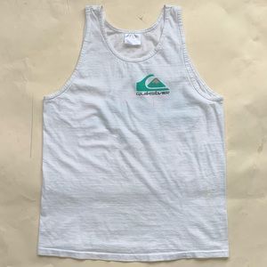 Vintage 90s Quiksilver tank top, classic logo prints on chest and back